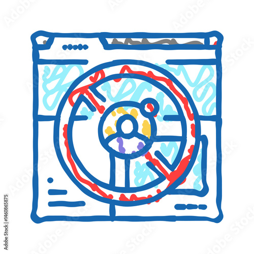 fake profile cyberbullying icon doodle illustration