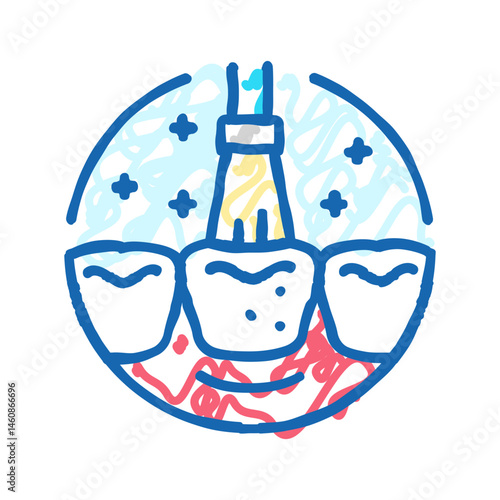 fluoride treatment dental procedure icon doodle illustration