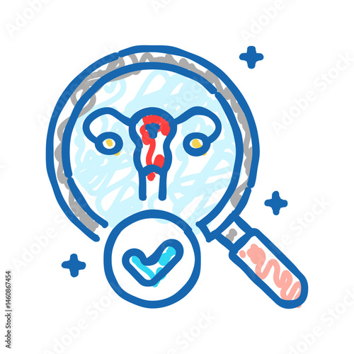 gynecological exam gynecologist icon doodle illustration