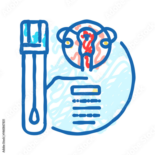 pap smear gynecologist icon doodle illustration
