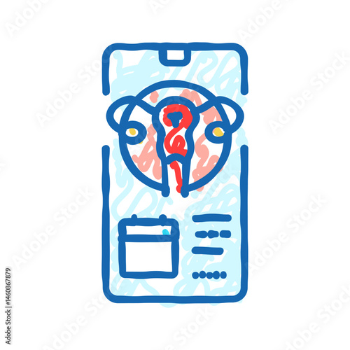 ovulation tracking gynecologist icon doodle illustration