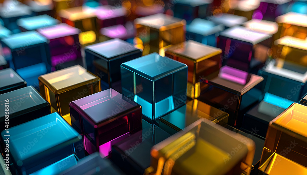 Colorful geometric cube pattern Colorful geometric cube pattern