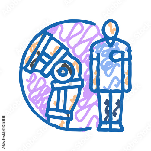 orthopedic technician icon doodle illustration