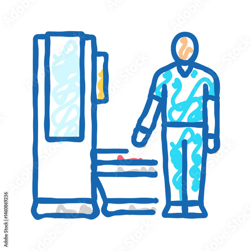radiologic technologist scanner icon doodle illustration