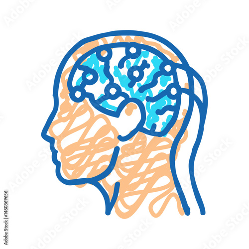 seizure diagnosis neurologist icon doodle illustration