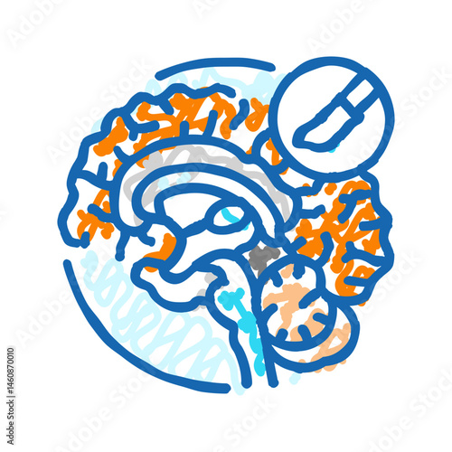 neurosurgery health icon doodle illustration