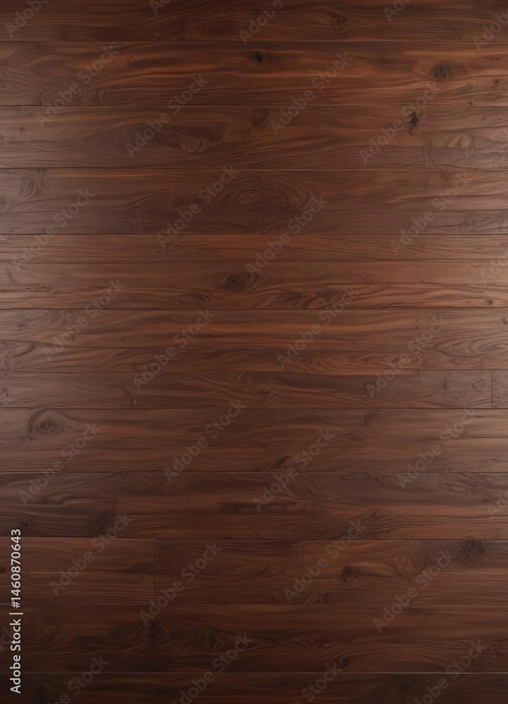 Naklejka premium Deep brown wood background, smooth surface, subtle sheen, minimal, interior