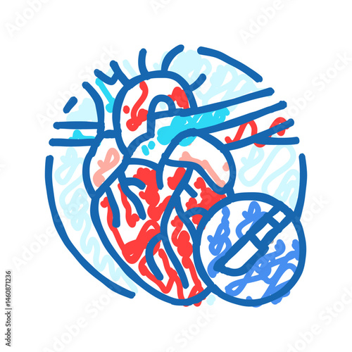 heart surgery icon doodle illustration