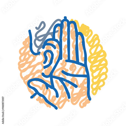 fainting lightheadedness disease symptom icon doodle illustration