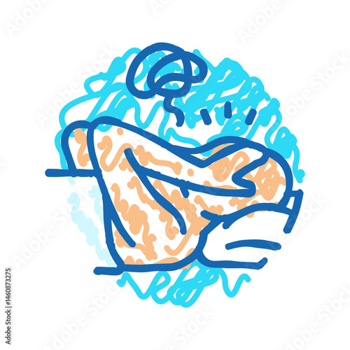 sensation burning disease symptom icon doodle illustration