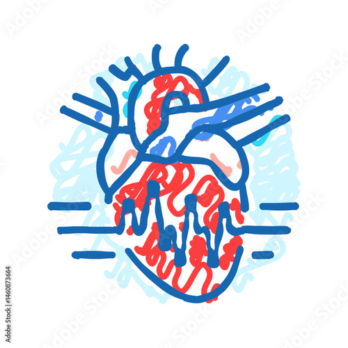 swollen abdomen disease symptom icon doodle illustration