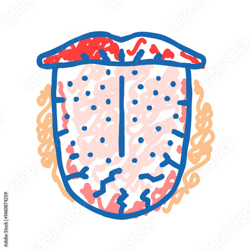 dry mouth throat disease symptom icon doodle illustration