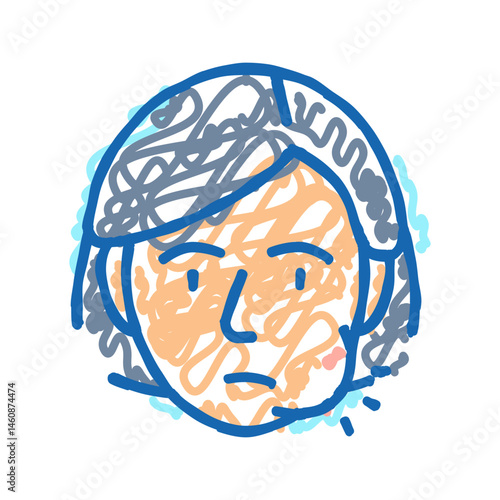 swelling face disease symptom icon doodle illustration