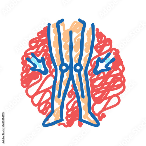 unsteady gait disease symptom icon doodle illustration