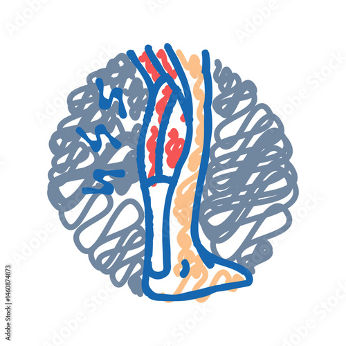 muscle spasms disease symptom icon doodle illustration