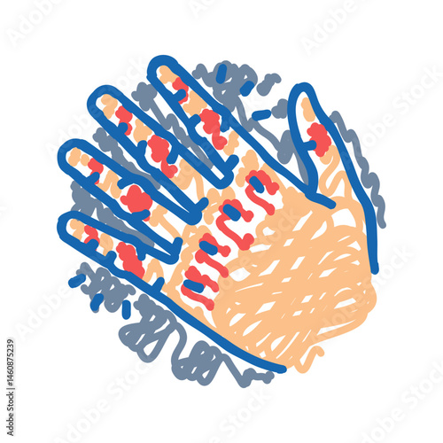joint redness disease symptom icon doodle illustration