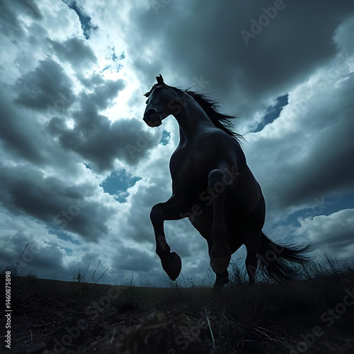 Art black horse
