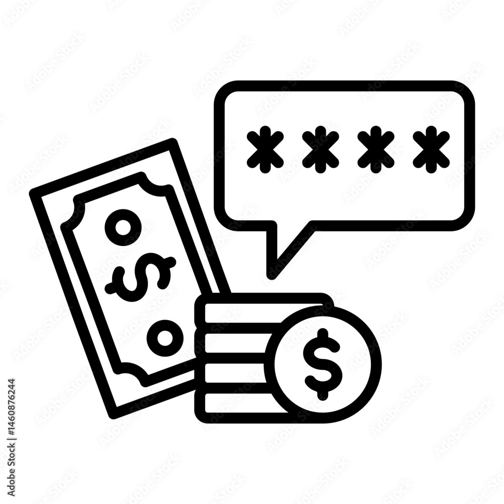 Fototapeta premium Password Money icon