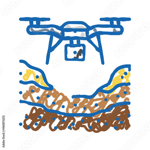 surveying drone icon doodle illustration
