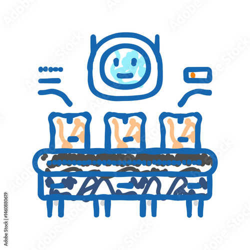 parcel sorting autonomous delivery icon doodle illustration