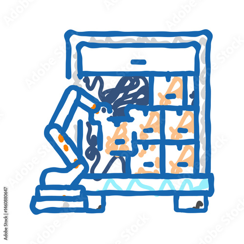 package loading autonomous delivery icon doodle illustration