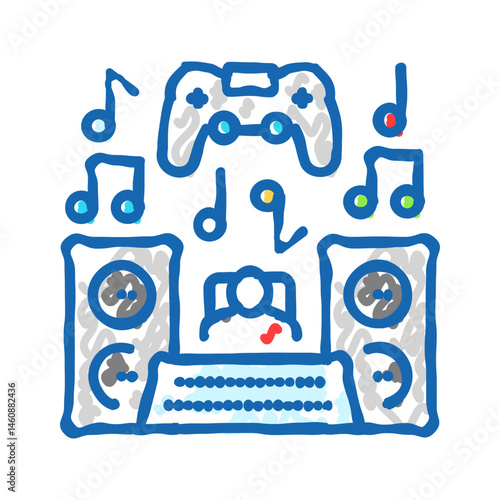 sound design game development icon doodle illustration