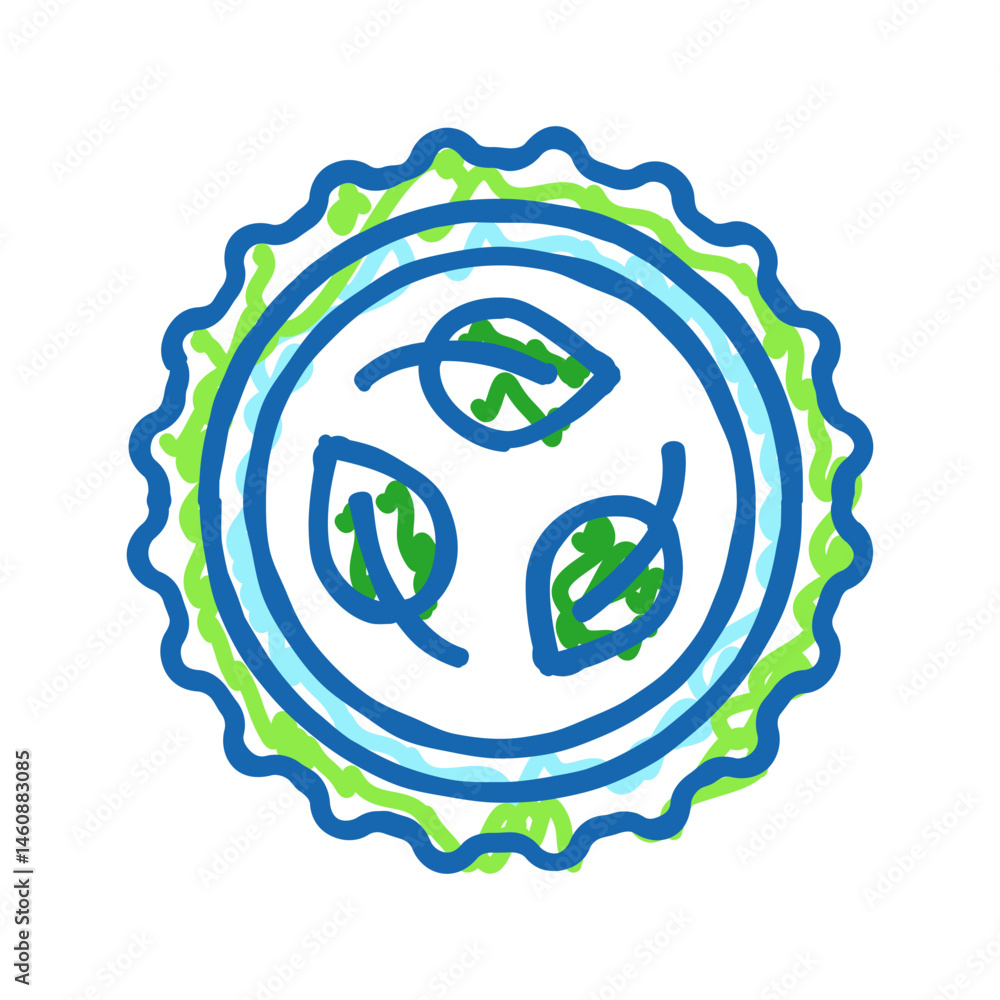 biodegradable product green living icon doodle illustration biodegradable product green living icon doodle illustration