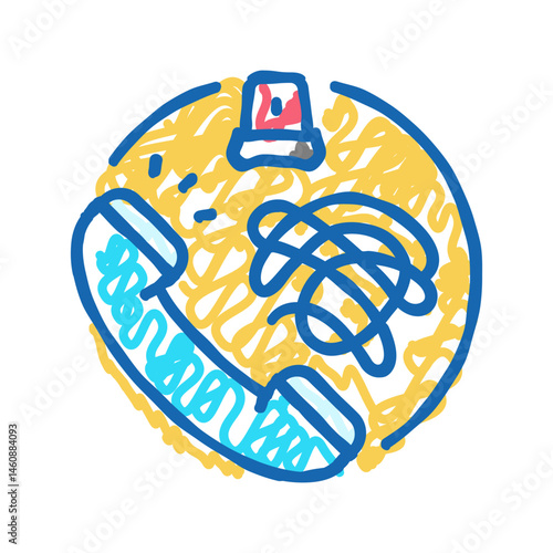 crisis helpline mental health icon doodle illustration