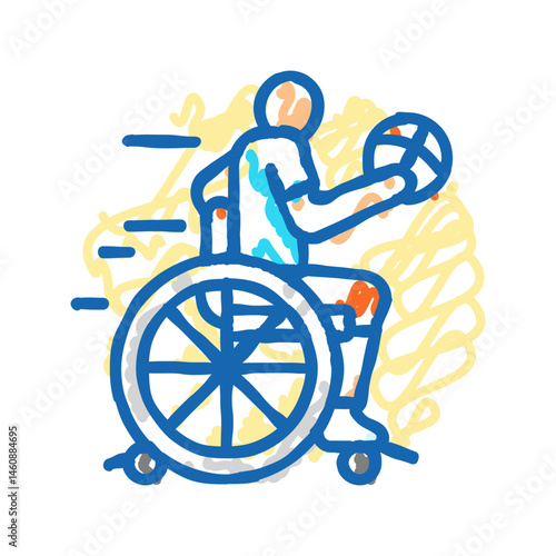 adaptive sports occupational therapist icon doodle illustration