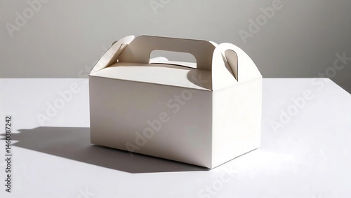 Wallpaper Mural Small Blank White Cardboard Box with Handle - Gift Packaging Mockup Torontodigital.ca