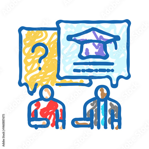 academic advising college teacher icon doodle illustration
