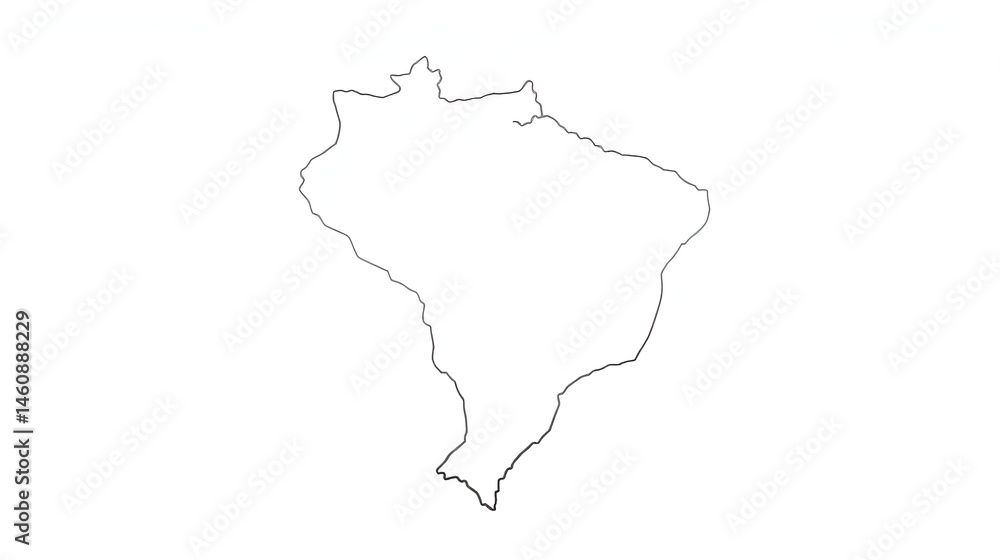 brazil country map black line border vector icon illustration brazil country map black line border vector icon illustration