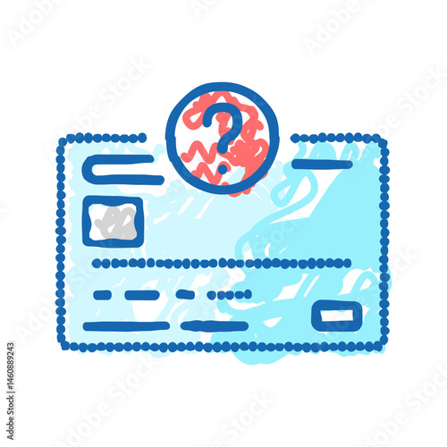 lost card bank payment icon doodle illustration