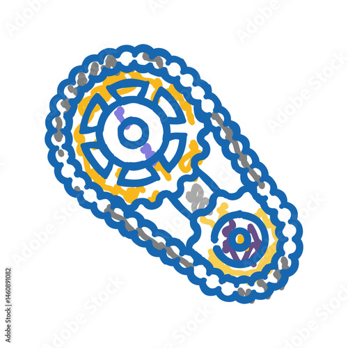 colorful gears fidget toy icon doodle illustration