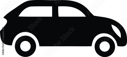 A red retro auto vector illustration depicts an isolated classic car, a black wheeled vehicle for road transport