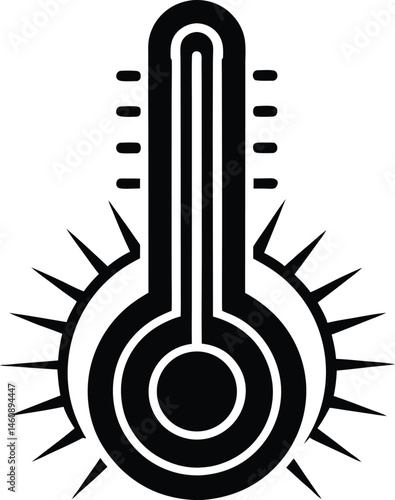 Bilde på lerret This vector illustration displays a thermometer icon, a weather symbol for tempe