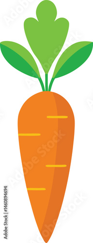 Fresh and healthy food vector art showcases a green leaf plant alongside an orange fruit and a red apple illustration, perfect for vegetarian and organic design