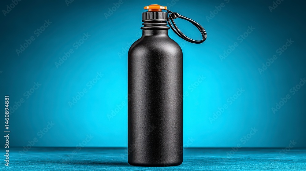 Black Matte Water Bottle Sports Drink Container Hydration Fitness Gym Outdoor