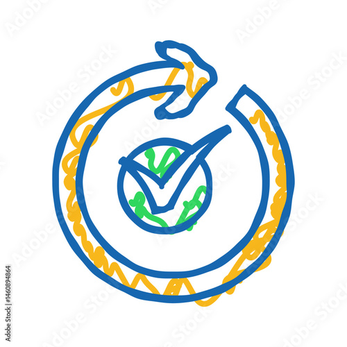 successful update mark icon doodle illustration