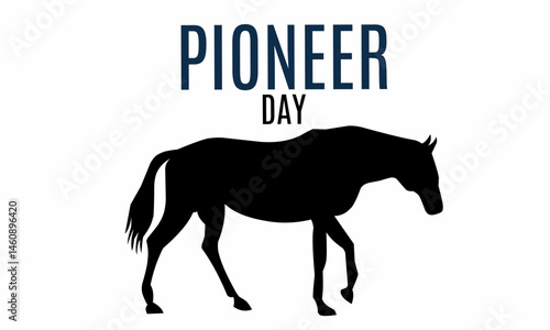 happy pioneer day with horse silhouette