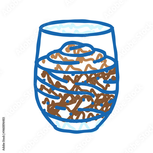 french cuisine chocolate mousse icon doodle illustration