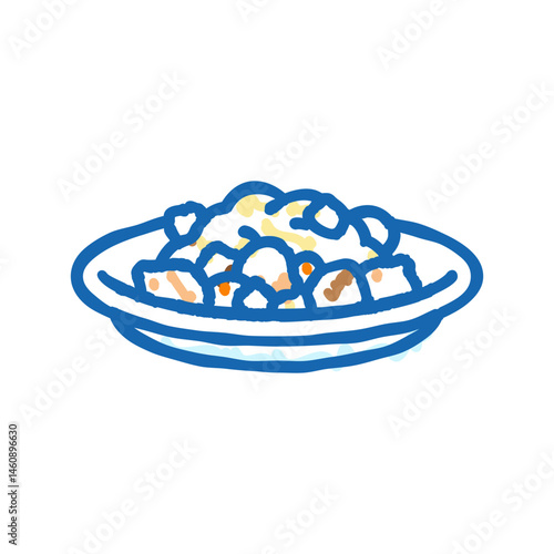 beef bourguignon french cuisine icon doodle illustration