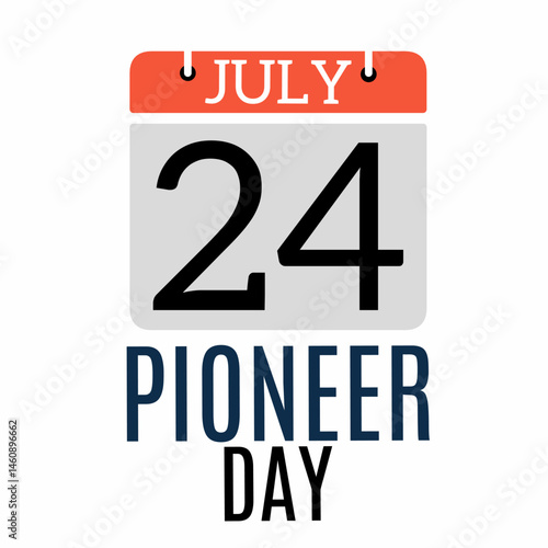 Happy pioneer day text. Happy pioneer day typography. Perfect for pioneer day celebration in july