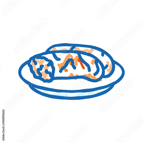 ratatouille french cuisine icon doodle illustration