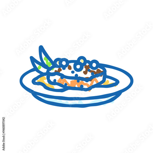 foie gras french cuisine icon doodle illustration