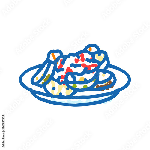 briam greek cuisine icon doodle illustration