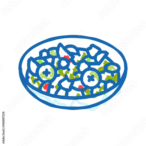 greek salad cuisine icon doodle illustration