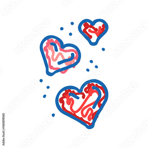 fly heart icon doodle illustration
