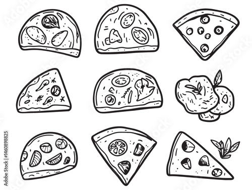 Focaccia Food Line Art Vector for Culinary Artwork