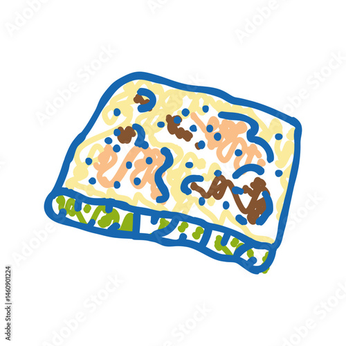 gozleme turkish cuisine icon doodle illustration